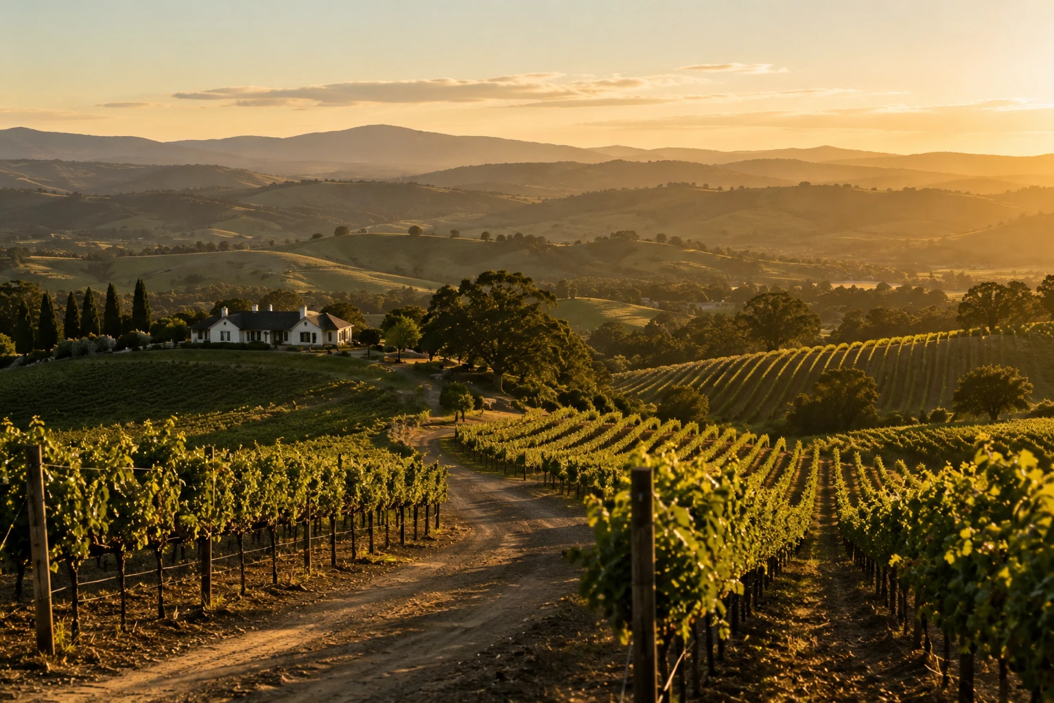 Warm evening light over the green hills surrounding Silverdale